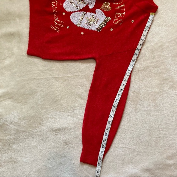 H&M Christmas Knit Sweater wool blend with Sequin Motif size:XS - Picture 9 of 13